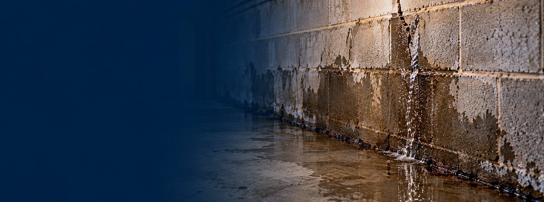 Water leaking through a basement wall in a Southeastern Wisconsin home