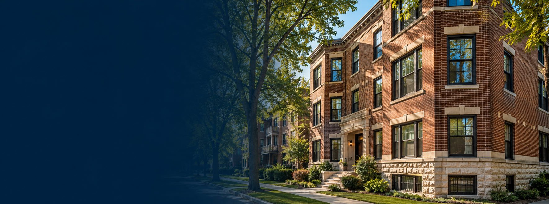 Brick apartment building foundation in Southeastern Wisconsin